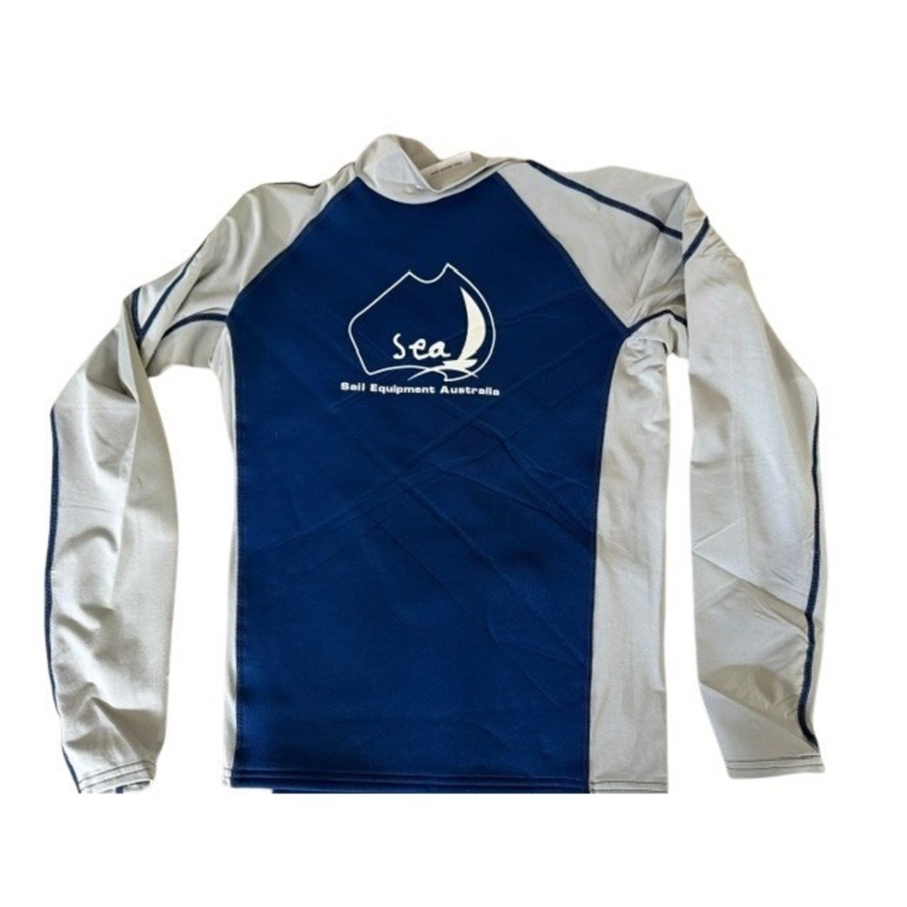 NEW Sail Equipment Australia SEA Neoprene Rash Guard Long Sleeve Navy Gray Small